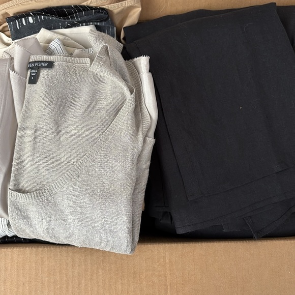 Eileen Fisher Linen/Silk Sleeveless Layered Dress - Picture 2 of 8